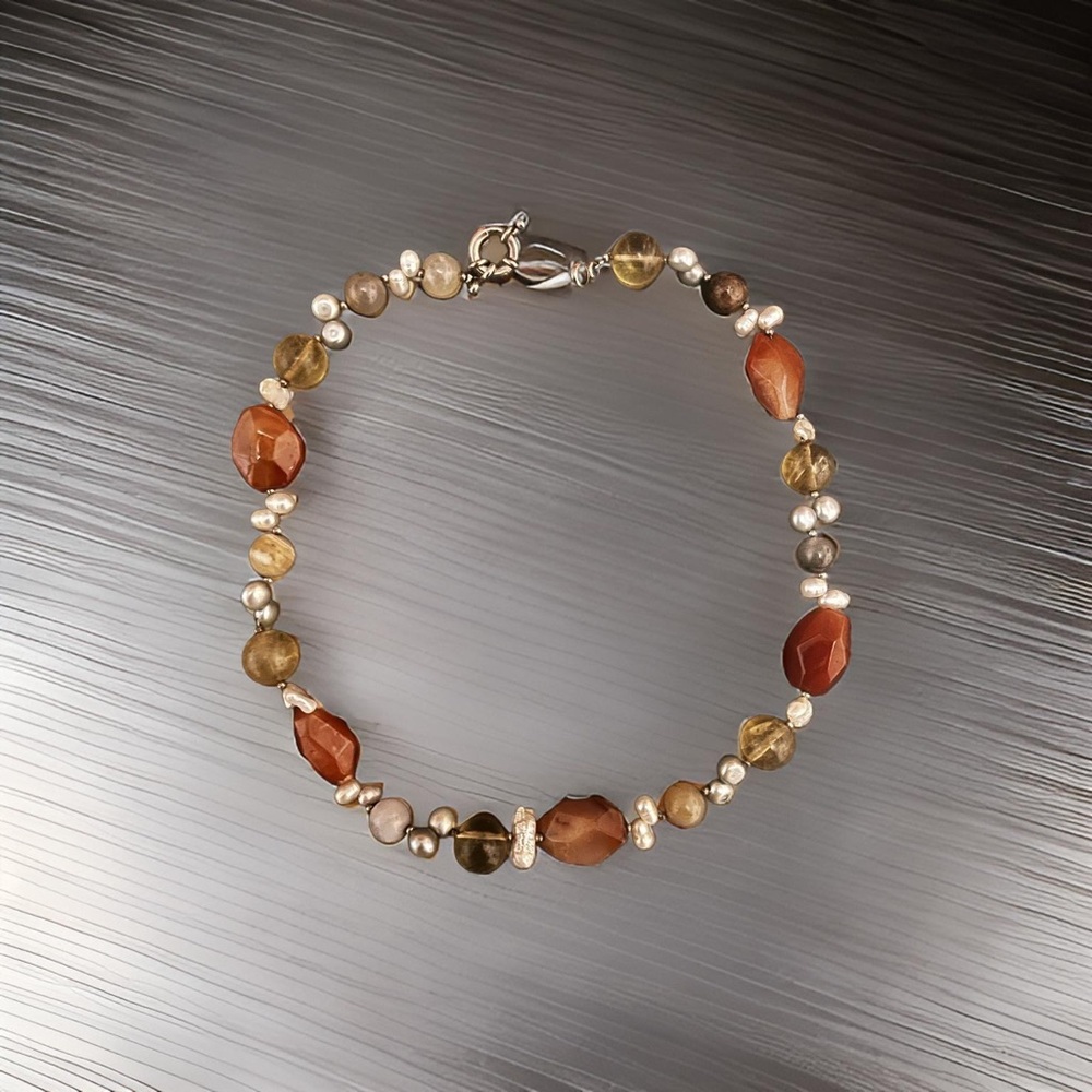 Natural stone choker. 18 inches long. Rare vintage piece